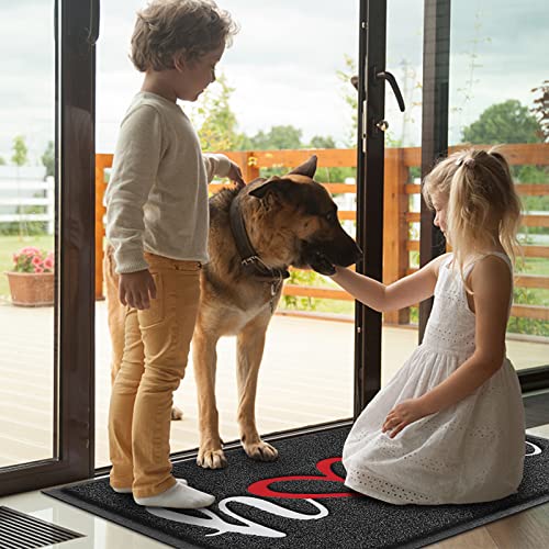 Door Mat, Welcome Mat Low Profile Floor Mat Front Doormat Indoor and Outdoor Doormat Non Slip Rugs for Entryway, Patio, High Traffic Areas (36"x24", Black-Home) - color: Black-home, size: 2' x 3' (Rectangular)