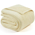 L'AGRATY Knitted Weighted Blanket - 60"x80", 15lbs Cooling Chunky Knit Heavy Blanket for Adults, Braided Crochet Throw, Thick Cable Yarn, Machine Washable - color: Cream White, size: 60" x 80" | 15 lbs