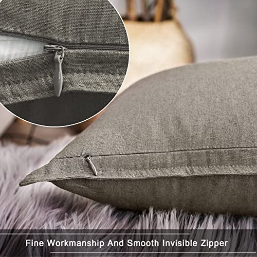Jeanerlor Cotton Linen Decorative 12"x20" Lumbar Throw Pillow Case Cushion Cover with Twin Needles Stitch on Edge,for Wedding/Party/Gift/Car (30 x 50cm), Gray - color: Grey, size: 20" x 12" (Pack of 1)
