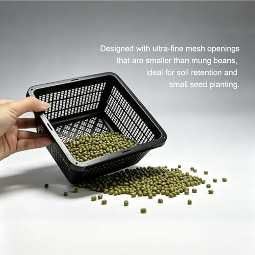 12 Pcs 7 Inch Aquatic Plant Baskets for Hydroponics Water Garden Plant Pots Black Plastic Mesh Basket Square Plastic Mesh Pond Containers for Live Aquarium Plants - style: 7" Square-12 PCS