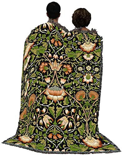Pure Country Weavers William Morris Lodden Tole Blanket - Arts & Crafts - Gift Tapestry Throw Woven from Cotton - Made in the USA (72x54) - color: Tole, size: Large