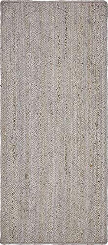 Unique Loom Braided Jute Collection Area Rug - Dhaka (2' 7" x 6' 1" Runner, Gray) - color: Grey, size: 2'7" x 6'1" (Runner)