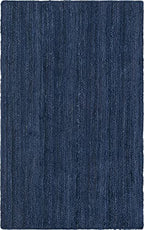 Unique Loom Braided Jute Collection Area Rug - Dhaka (3' 3" x 5' 3" Rectangle, Navy Blue) - color: Navy Blue, size: 3'3" x 5'3" (Rectangular)