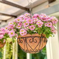LaLaGreen Hanging Baskets for Plants (12 Inch, 6 Pack) Hanging Flower Pots with Coco Liner, Black Metal Wire Round Basket Plant Holder with Hanger Hook Chain, Outdoor Patio Deck Balcony Garden Decor - size: 12" x 6 Pack