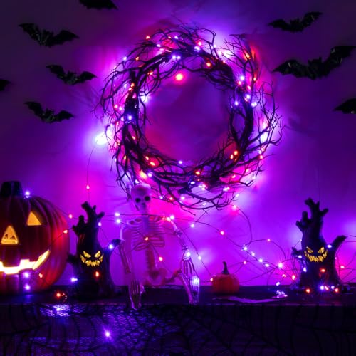 Halloween Fairy Lights 400FT 1200 LED Long Waterproof Plug in Purple and Orange LED String Lights with Remote 8 Modes for Indoor or Outdoor, Patio, Backyard,Garden - color: Purple Orange, size: 400FT 1200LEDs