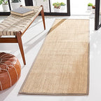 SAFAVIEH Natural Fiber Collection Runner Rug - 2'6" x 6', Maize & Grey, Sisal, Woven Design with Border (NF141G) - color: Maize/Grey, size: 2'6" x 6' (Runner)