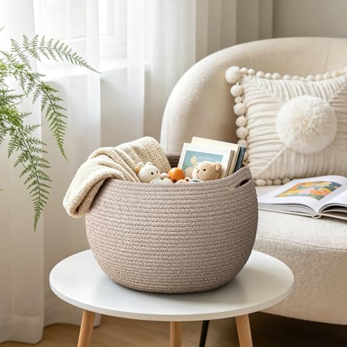 Goodpick Large Toy Storage for Kids, Woven Storage Basket for Home Decor, Baby Baskets for Baby Shower, Diaper Caddy Organizer for Nursery Living Room, Jute, 15.7"D x 10.5"H - color: Light Brown, size: 15.7"D x 10.5"H