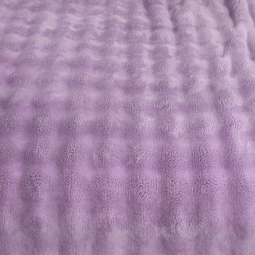 YUSOKI 3D Fleece Bubble Throw Blanket | 380GSM Ultra Soft Fluffy Plush | Non-Shedding Lightweight Cozy Blanket for Couch Sofa Bed | All Season (Lilac Purple,50 * 60inches) - color: Lilac Purple, size: Throw(50" x60")