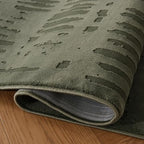 Revival Rugs Shell 5'x8' Area Rugs for Living Room Bedroom Dining Room - Washable, 100% Recycled, Oeko-TEX Certified, Modern, Medium Pile, Green - color: Green, size: 5'3" x 7'10" (Rectangular)