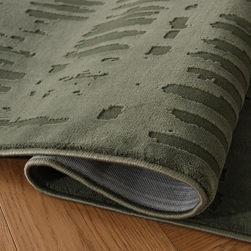 Revival Rugs Shell 11'x14' Area Rugs for Living Room Bedroom Dining Room - Washable, 100% Recycled, Oeko-TEX Certified, Modern, Medium Pile, Green - color: Green, size: 10'6" x 14'3" (Rectangular)