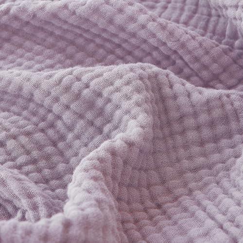 EMME Cotton Muslin Large Throw Blanket Couch Breathable Gauze Soft Lightweight Bed Blankets Adults (Heather Lavender, 50"x70") - color: 11 - Lavender, size: Large Throw (50" X 70")