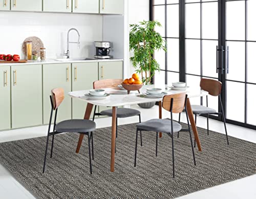 SAFAVIEH Montauk Collection Accent Rug - 4' x 6', Ivory & Dark Grey, Handmade Flat Weave Cotton, Ideal for High Traffic Areas in Entryway, Living Room, Bedroom (MTK413A) - size: 4' x 6' (Rectangular)