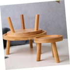 Happyyami Boho Room Decor Wooden Planter Stand for Home Flower Pot Holder Vase Display St