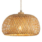 Bamboo Pendant Light Fixture One-Light Adjustable Boho Basket Handmade Woven Pendant Lighting for Kitchen Island Sink Farmhouse Dining Room - color: Natural-3