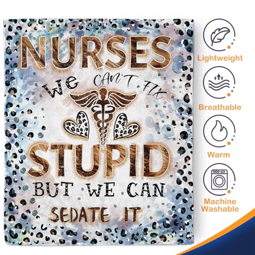 Aimego Nurse Gifts Blanket for Women - Nursing Student Nurse Appreciation Gifts for Nurse Practitioner, RN Nurses, Nurses Week Nurse Graduation Gift Throw Christmas Lightweight Blanket 50"x60" - color: Nurse 2