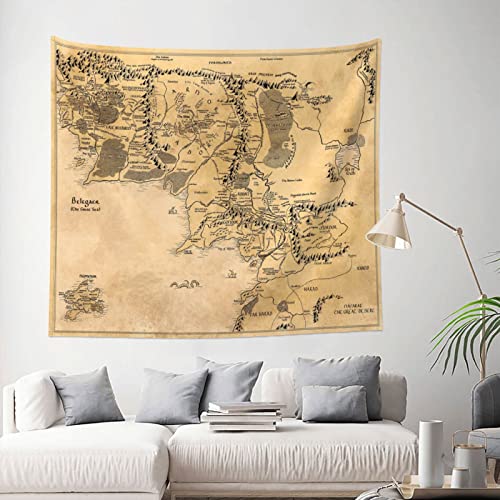 IMZEUSYEP Middle Retro Earth Map Tapestry Vintage Wall Hanging Wall Decor Decorative Wall Tapestries Durable Wall Art Decoration 3D Print Tapestry for Dorm Living Room Bedroom 50x60 Inch - size: 60"L x 50"W