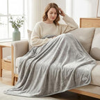 Fleece Throw Blanket 50" x 70" - Soft Cozy Polyester Plush Blanket, Lightweight Warm Throw for Couch Bed Sofa Chair, All Season Use, Grey - color: Grey