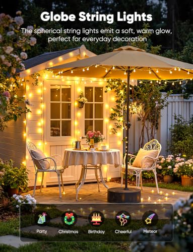 Minetom Mini Globe String Lights, 66 Ft. 200 LED Fairy String Lights Plug in, 8 Modes with Remote, Decor for Indoor Outdoor Party Wedding Christmas Tree Garden, Warm White - color: Warm White, size: 200LED