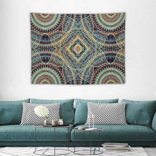 KANEPE Boho Mandala Tapestry Abstract Boho Square Round Ornament Pattern Wall Hanging Tapestries Home Decor for Living Room Bedroom Apartments Farmhouse Dorm,40inx30in (102×76cm)【Small】 - color: Boho-18, size: 40Wx30L
