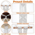 3 PCS Macrame Hat Hangers for Wall, Bohemian Hand Weaving Boho Hat Rack Organizer for Cowboy, Wide Brim, Bowler & Fedora Hats, Decorative Western Door & Wall Hanging Display (3 Hats Style)