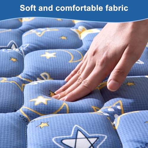 Odorless Premium Foam Baby Play Mat 59" x 59", Soft Microfiber Fabric Crawling Mat for Floor- Comfortable and Hypoallergenic, Non-Slip Cushioned Floor Playpen mat for Infants,Babies,Toddlers - color: B-blue Sky, size: 59" X 59"