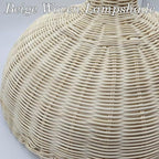 MIXL-Rattan Woven Pendant Light,Scalloped Shade Small Hanging Light,Rustic Kitchen Island Lighting,Boho Style Pendant Lamp for Living Room Bedroom - color: 18.11 Inches