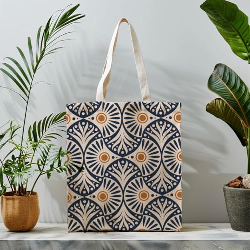 Boho Style Canvas Bag for Women Boho Fashion Tote Bag for Bohemian Lover - color: Navyfloral Bag