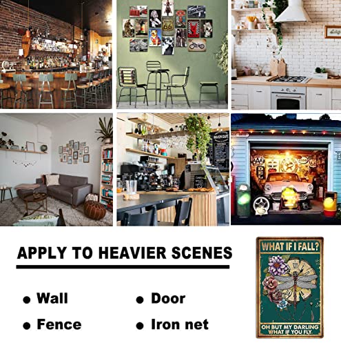 Fmcmly Vintage Tin Signs What If I Fall Dragonfly Decoration Hippie Boho Art Poster Fall Sign Home Kitchen Office Bedroom Cafes Wall Decor 8x12 Inch - color: Tin Sign02