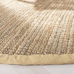 SAFAVIEH Natural Fiber Collection 5' Round Natural NF730C Handmade Farmhouse Premium Jute Area Rug - color: Natural, size: 5' (Round)