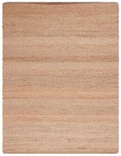 SAFAVIEH Natural Fiber Collection Area Rug - 9' x 12', Natural, Handmade Farmhouse Fringe Jute, Ideal for High Traffic Areas in Living Room, Bedroom (NF731A) - size: 9' x 12' (Rectangular)