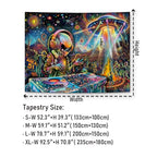 Galoker Blacklight Alien UFO Tapestry Trippy Galaxy Planet Tapestry UV Reactive Funny DJ Music Wall Tapestries Plant Cactus Tapestries Wall Hanging for Home Decor(70.8"x92.5") - size: 92.5"L x 70.8"W