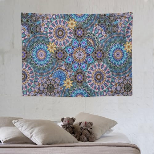KANEPE Boho Floral Tapestry Beautiful Blue Hippie Popular Mandela Vintage Pattern Wall Hanging Tapestries Home Decor for Living Room Bedroom Apartments Farmhouse Dorm,40inx30in (102×76cm)【Small】 - color: Boho-20, size: 40Wx30L