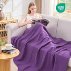 EMME Cotton Muslin Throw Blanket Couch Breathable Gauze Blanket Soft Lightweight Blankets Adults (Purple, 50"x60") - color: 13 - Purple, size: Throw (50" x 60")