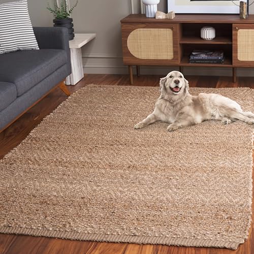 SAFAVIEH Natural Fiber Collection Accent Rug - 4' x 6', Natural, Handmade Farmhouse Fringe Jute, Ideal for High Traffic Areas in Entryway, Living Room, Bedroom (NF731A) - size: 4' x 6' (Rectangular)