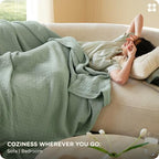 Bedsure 100% Cotton Muslin Blanket 8-Layer Twin XL, Breathable & Substantial Oeko TEX Gauze Bed Throw, PureWoven All-Season Moisture-Wicking Bedding, Softens After Wash, Sage Green, 66"x90" - color: Sage Green, size: Twin-XL