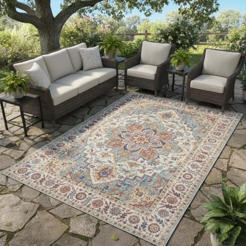 Traditional Floral Distressed Texture Vintage Rug for Living Room Diningroom Bedroom Playroom Nursery Room 2x3 Blue Brown Carpet Boho Washable Kitchen Hallway Office Thin Area Rugs - color: F, size: 2x3ft