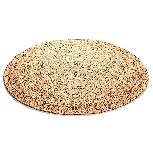 Savi Home Hand Woven Jute Braided Rug, 3' Round - Natural, Reversible Area Rugs for Living Room, Farmhouse, Kitchen, Handcrafted 3 Feet Round Area Rugs - Natural - color: Natural, size: 3' (Round)