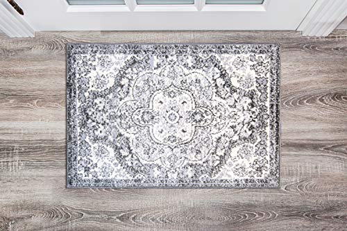 Rugshop Vintage Distressed Bohemian Area Rug 2' x 3' Ivory - color: Ivory, size: 2' x 3' (Rectangular)