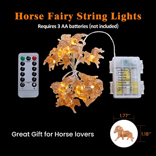 Fairy Pony String Lights Unique Decorative Light Horse Gifts for Girls Cute Lights 20LEDs 8ft Battery Operated for Birthday Horse Lover Xmas Thanksgiving Decor - color: Battery power