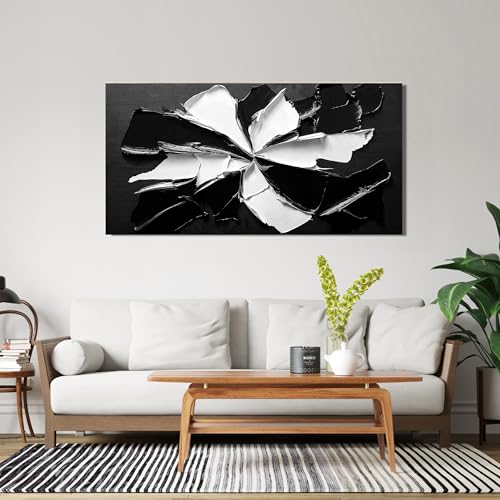 Abstract Wall Art Decoration Modern Wall Art Pictures for Living Room Abstract Canvas Art Wall Decor Minimalist Black and White Wall Art Prints Flowers Artwork for Walls Office Home Decor 20"X40" - color: JYQ-X, size: 40"L x 20"W