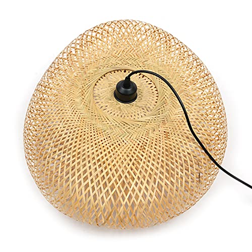 TFCFL 15Inch Bamboo Chandelier, Rattan Pendant Lamp Shade Ceiling Lighting Weave Bamboo Rattan E26 Hanging Light Fixture Hollow Lampshade Pendant Light for Dining Room Restaurant (Bulbs Not Included) - size: 24 Inch, Style A