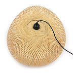 TFCFL 15Inch Bamboo Chandelier, Rattan Pendant Lamp Shade Ceiling Lighting Weave Bamboo Rattan E26 Hanging Light Fixture Hollow Lampshade Pendant Light for Dining Room Restaurant (Bulbs Not Included) - size: 24 Inch, Style A