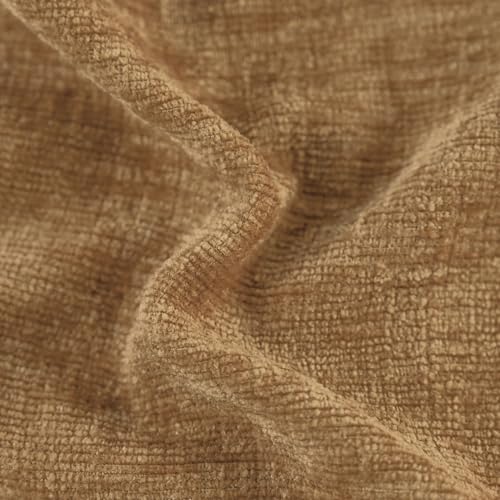 CaliTime Throw Pillow Covers Decorative 24 X 24 Inches Pack of 2 Cotton Thread Stitching Edges Solid Dyed Soft Chenille Cushion Cases for Couch Sofa Bed Living Room Farmhouse Apricot Brown - color: Apricot Brown, size: 24" x 24" (Pack of 2)