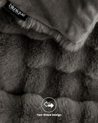 Ultra Soft Cozy Faux Fur Throw Blanket-Fuzzy Plush Thick Bubble Blanket, Fluffy Blanket for Couch, Sofa, Bedroom, and Living Room, 50x60 Inches, Dark Grey Taupe - color: Bubble Dark Grey, size: Throw