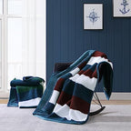 Nautica - Throw Blanket, Ultra Soft Plush Bedding Set, Reversible Sherpa Bedding (Wilton Navy, 50" x 60") - color: Wilton Navy