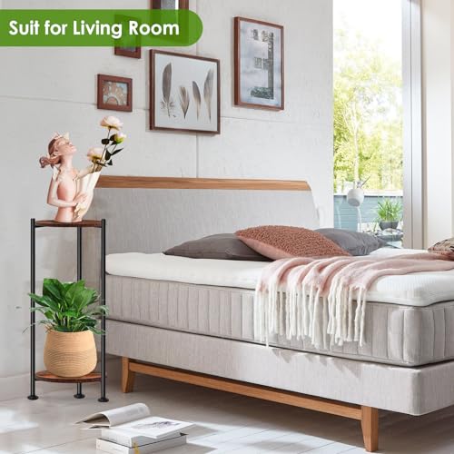 Lilybud--lily 2-Pack Plant Stand Indoor Outdoor, 30'' Tall Plant Stands for Indoor Plants, Heavy Duty Indoor Plant Shelf, 2 Tier Flower Stand for Living Room, Balcony, Deck(Brown) - color: dark brown-2 pack