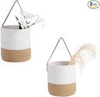 pack 2 Rope wall Hanging Basket,woven hanging basket for Organizing Plants, Key, Sunglasses,Small Storagen Basket for Kitchen Wall Decor Bathroom home Decor