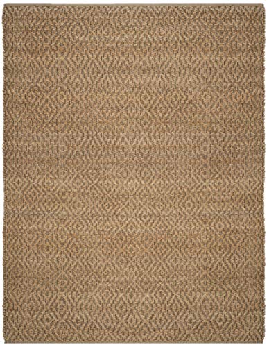 SAFAVIEH Area Rug 8x10 - Natural Fiber Collection - Large - Natural & Red, Handmade Jute, Ideal for Living Room, Bedroom, Dining Space (NF873A) - size: 8' x 10' (Rectangular)