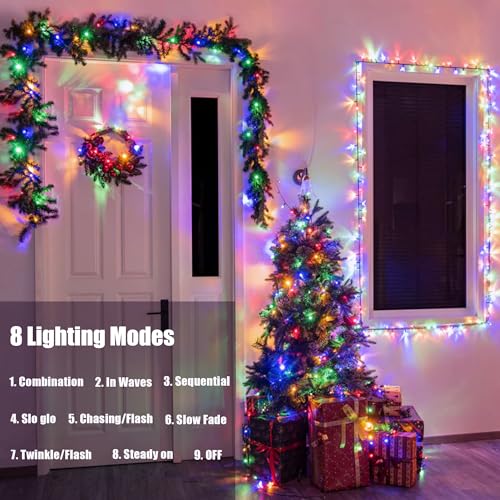 Battery Operated String Lights - 2 Pack Total 33ft 100 LEDs Multicolor Christmas Lights with Timer, 8 Modes Waterproof Twinkle Lights for Indoor Outdoor Xmas Tree Wreath Party Holiday Decorations - color: Multicolor, size: 2 Pack
