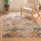 SAFAVIEH Madison Collection Accent Rug - 3' x 5', Cream & Multi, Boho Chic Distressed Design, Non-Shedding & Easy Care, Ideal for High Traffic Areas in Entryway, Living Room, Bedroom (MAD611B) - color: Cream/Multi, size: 3' x 5' (Rectangular)